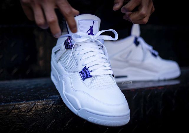 purple and white Jordan