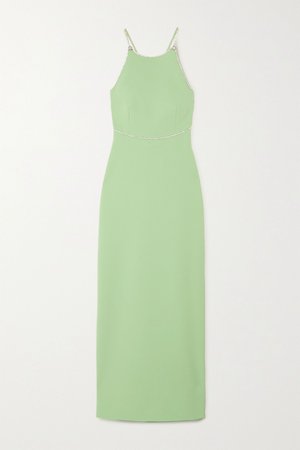 Green Open-back crystal-embellished cady gown | Miu Miu | NET-A-PORTER