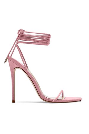 Barely There Lace Up Heel - Baby Pink – Femme LA