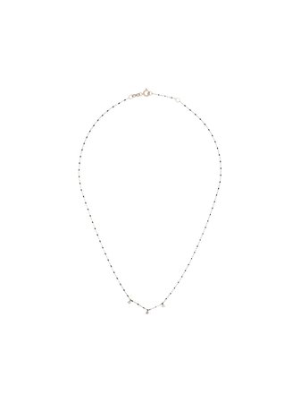 Gigi Clozeau 18kt Gold Bead triple-diamond Necklace - Farfetch