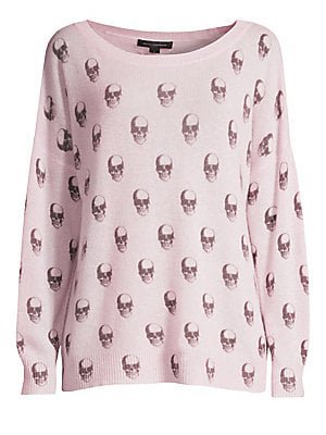 pastel pink skull print sweater