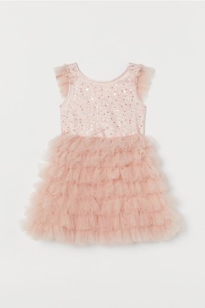 Tulle Dress with Sequins - Powder pink - Kids | H&M US
