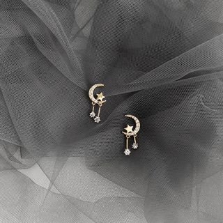 DREN Rhinestone Moon & Star Drop Earrings | YesStyle