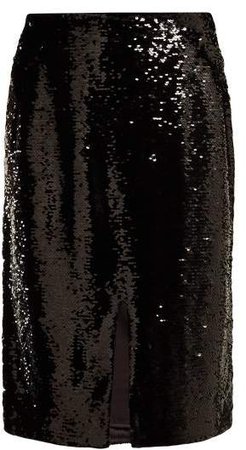 Sonora Sequinned Pencil Skirt - Womens - Black