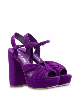 Prada Suede Sandals 1XP58AF125008 Purple | Farfetch