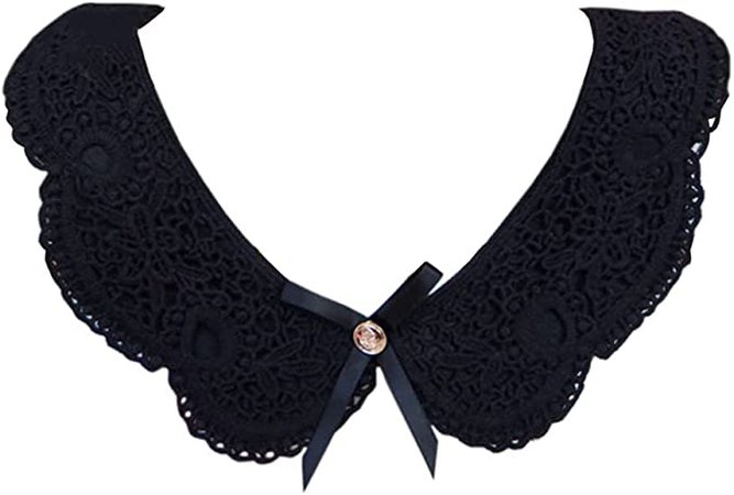 Amazon.com: Vpang Detachable Blouse False Collar Sweet Lace Flowers Fake Collar Choker Peter Pan Necklace (Black) : Clothing, Shoes & Jewelry