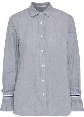 Ruffle-trimmed Striped Cotton-broadcloth Shirt