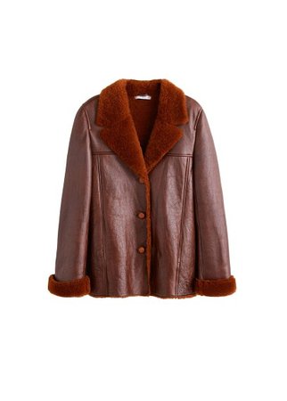 MANGO Sheepskin-lined leather jacket