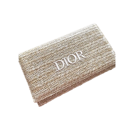Christian Dior Novelty Clutch Pouch 2023 Summer Rattan Beige