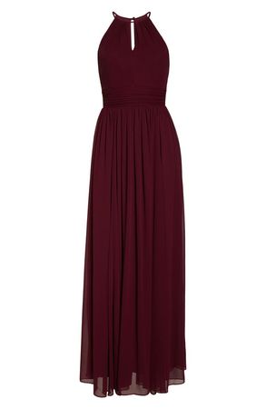 #Levkoff Keyhole Neck Chiffon A-Line Gown | Nordstrom