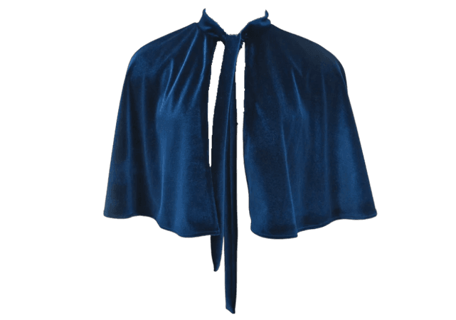Navy Blue Velvet Capelet with Lining Cape