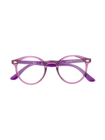 Shop purple RAY-BAN JUNIOR round framed glasses with Express Delivery - Farfetch