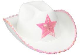 Western Cowgirl Hat white/pink
