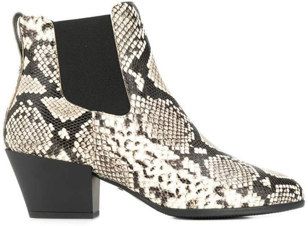 snakeskin-print ankle boots