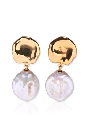 Coin Reflection Gold-Plated Earrings By Lizzie Fortunato | Moda Operandi