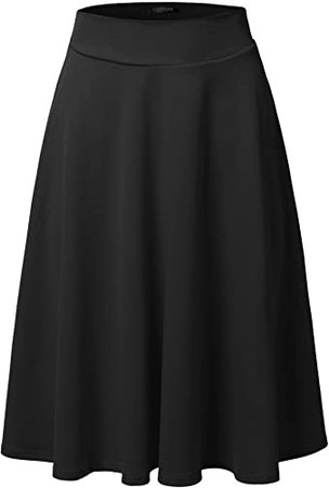 SSOULM Women's High Waist Flare A-Line Midi Skirt with Plus Size at Amazon Women’s Clothing store