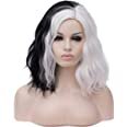 Amazon.com : Mildiso Black White Wigs for Cruella Women 14‘’ Short Bob Wavy Soft Hair Wig, Cute Wigs for Party Cosplay with Comfortable Wig Cap M058C : Beauty & Personal Care