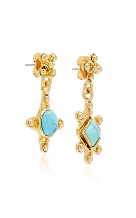 Daphne 24k Gold-Plated Turquoise Earrings By Brinker & Eliza | Moda Operandi