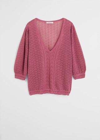 Openwork sweater - Plus sizes | Violeta by Mango USA