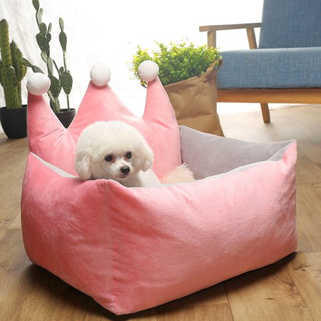 3 Colors Luxury Crown Crystal Velvet Pet Bed Kennel Dog Cat Warm Sofa Bed is Worth Buying - NewChic