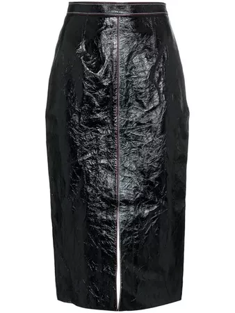 Roland Mouret Birch High Waist Fitted Leather Skirt - Farfetch