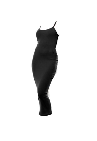 black bodycon midi dress