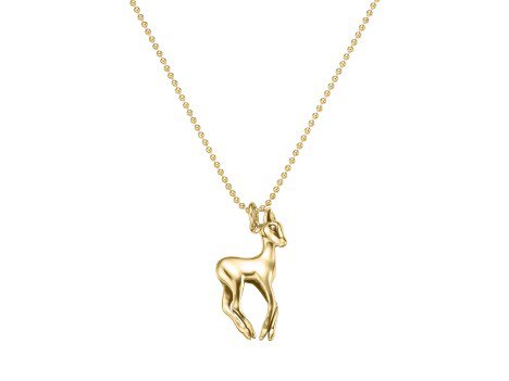 strawberry & cream - ladies fawn necklace sterling silver gold plated