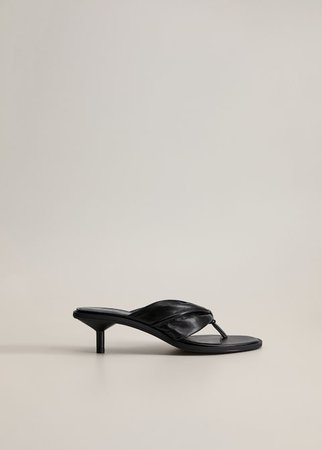 Heel leather sandals - Women | Mango USA black