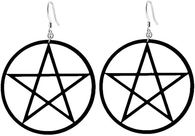 Amazon.com: Oversize Hollow Pentagram Big Circular Earrings, Exaggerated Geometry Acrylic Dangle Earrings for Women Girls Party Gifts (Black): Clothing