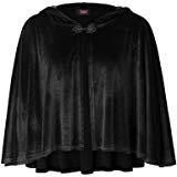 Amazon.com: Velvet Circular Cut Half Cloak Capelet Lined in Satin with Two-Button Clasp Black: Sports & Outdoors