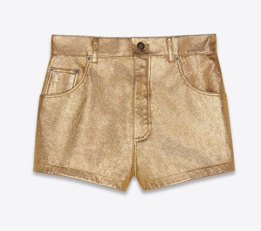 saint laurent gold shorts