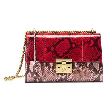 Gucci Padlock Red Pink Python Shoulder Bag - Tradesy