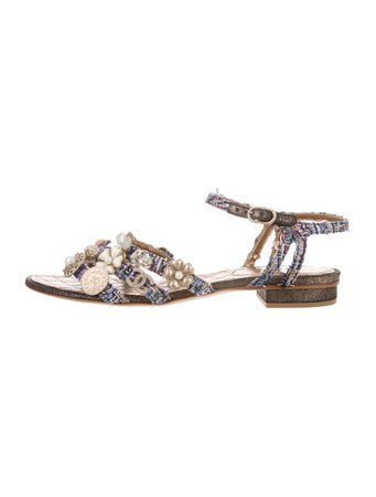 Chanel Paris-Dubai Tweed Sandals - Shoes - CHA346145 | The RealReal