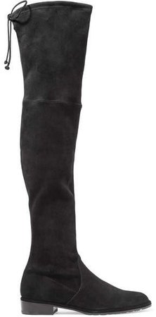 Lowland Suede Over-the-knee Boots - Black