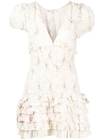 LoveShackFancy floral-print Ruffled Dress - Farfetch