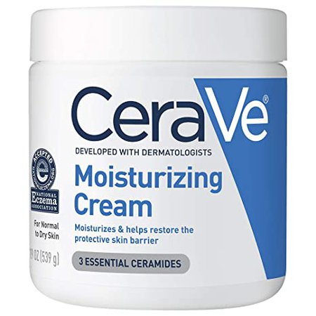 Amazon.com : CeraVe Moisturizing Cream | Body and Face Moisturizer for Dry Skin | Body Cream with Hyaluronic Acid and Ceramides | Normal | Fragrance Free | 19 Oz : Beauty & Personal Care