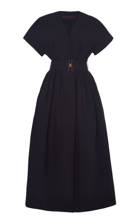 Belted V-Neck Cotton Dress by Martin Grant | Moda Operandi