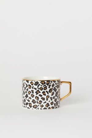 Porcelain Cup - White/leopard print - Home All | H&M US