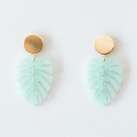 Acrylic Palm Leaf Earrings // Monstera Leaf Earrings | Etsy
