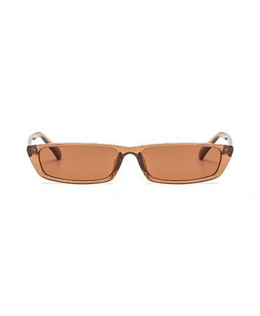Small Square Sunglasses Retro Trendy Glasses New Fashion Eyewear Designer Shades - Brown Lens/Brown Frame - CZ180E97ZAQ