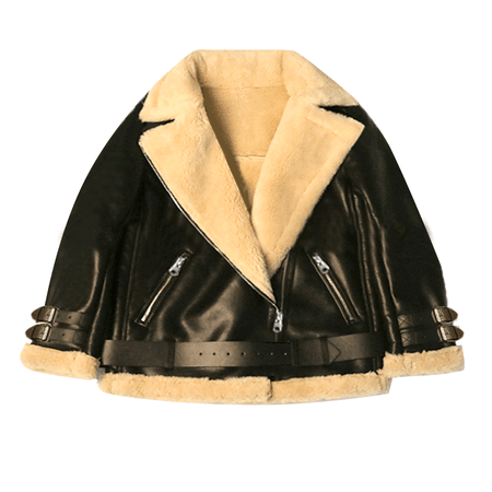 JESSICABUURMAN – SWODE Oversized Shearling Biker Jacket Coat