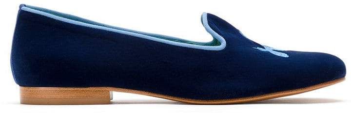 Blue Bird Shoes embroidered velvet Koons loafers