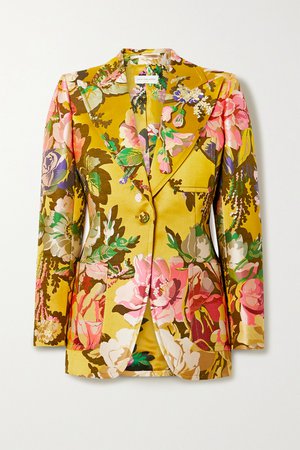 Yellow Floral-jacquard blazer | Dries Van Noten | NET-A-PORTER