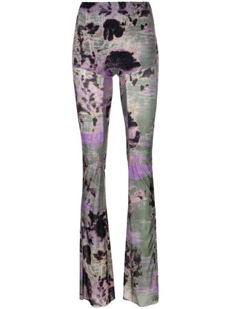 KNWLS abstract-print Flared Trousers - Farfetch
