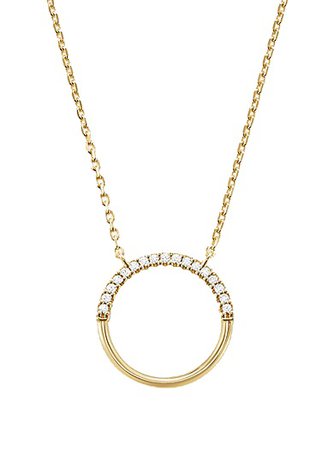 Metal-Plated Sterling Silver Pavé Circle Starter Necklace | Michael Kors