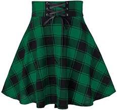 green plaid skirt - Google Search