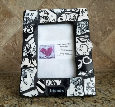 Mosaic picture frame black and white china picture frame 4 | Etsy
