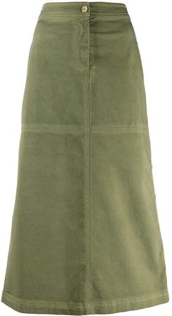 Side Button Maxi Skirt