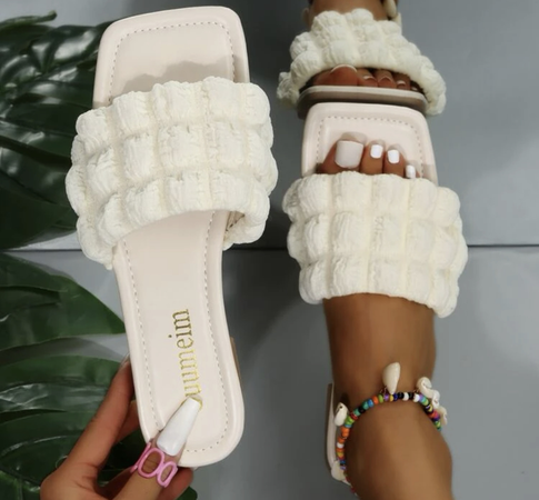 white slippers