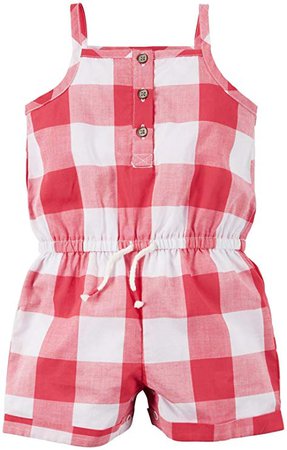 Amazon.com: Carter's Baby Girls' Tank Romper 118g310, Red Gingham, New Born: Clothing